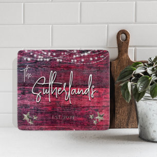 Rustic Red Wood Custom Established Year Cutting Board