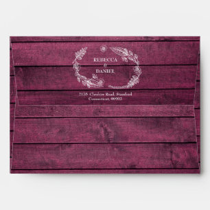 Rustic Red Wood String Lights Return Address Envelope