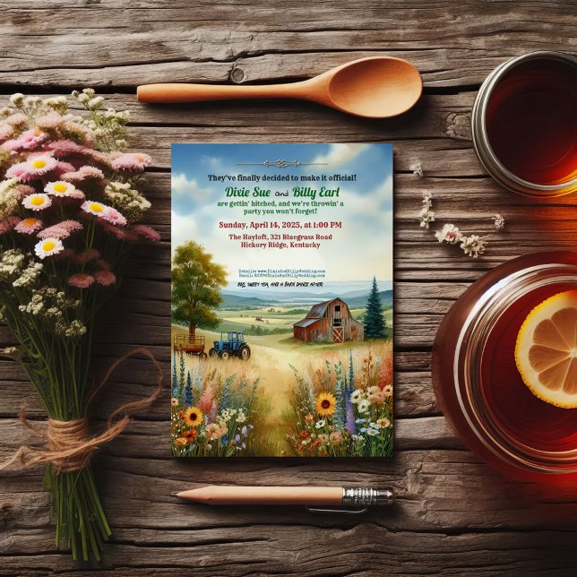 Rustic Redneck Countryside Wedding Invitation (Creator Uploaded)