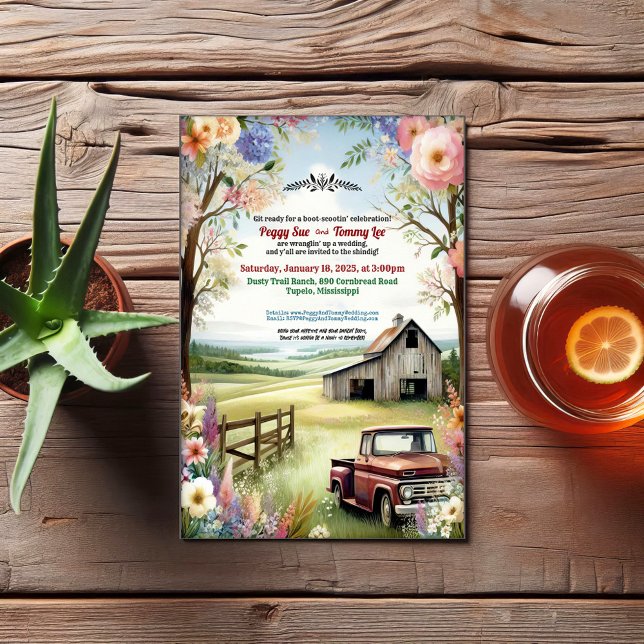 Rustic Redneck Countryside Wedding Invitation (Creator Uploaded)