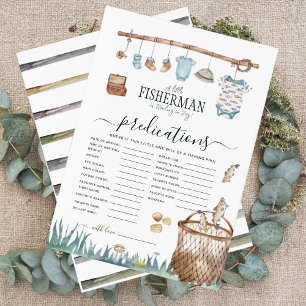 Rustic Reel Fun Fishing Baby Shower Predictions