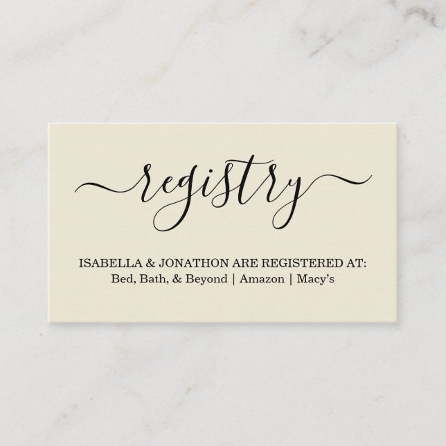 Rustic Registry Insert / Enclosure for Invitation (Front)