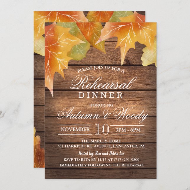 Rustic Rehearsal Dinner Invitation (Front/Back)