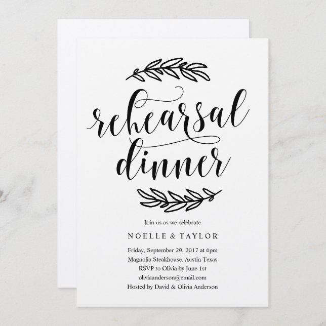 Rustic Rehearsal Dinner Invitation (Front/Back)