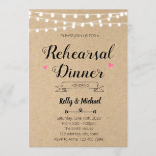 Rustic Rehearsal Dinner party Invitation