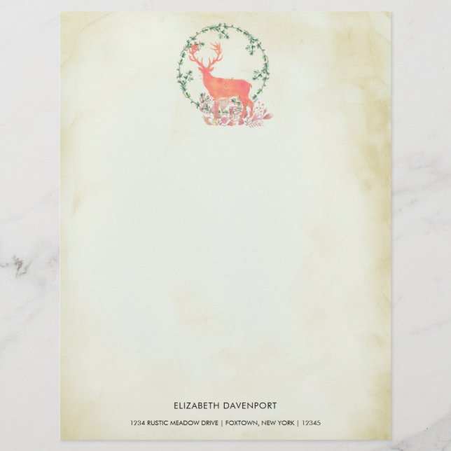 Rustic Reindeer Boho Watercolor Personalised (Front)
