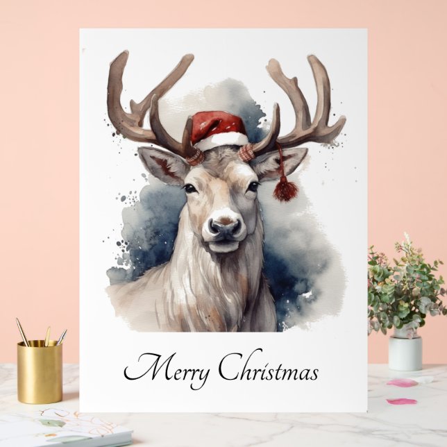 Rustic Reindeer Christmas, custom Acrylic Sign (Wedding)