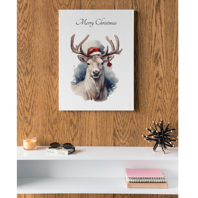 Rustic Reindeer Christmas, custom Canvas Print (Creator Uploaded)