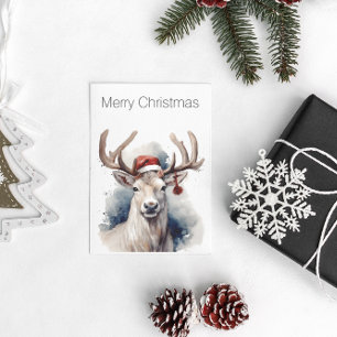 Rustic Reindeer Christmas, custom Holiday Card