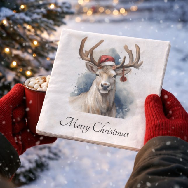 Rustic Reindeer Christmas, custom Napkin (Creator Uploaded)
