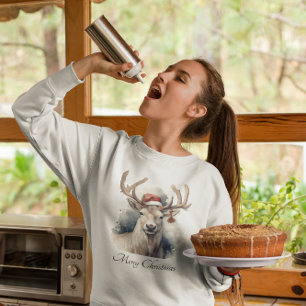 Rustic Reindeer Christmas, custom Sweatshirt