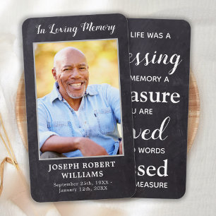 Rustic Remembrance Poem Photo Memorial Prayer Card