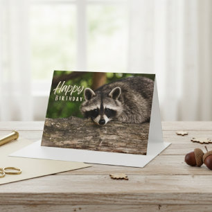 Rustic Rendezvous: Tranquil Racoon Birthday Card