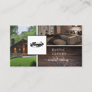 Rustic Rental Costal Logo QR code  Business Card