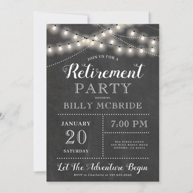 Rustic Retirement Party Invitation (Front)