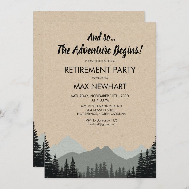 Rustic Retirement Party Invitation (Front/Back)