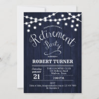 Rustic Retirement Party - Navy Wood Pattern
