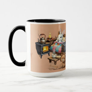 "Rustic Retreat: Hand-Painted Style Animal Coffee Mug