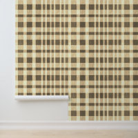 Rustic Retro Beige Brown Tan Textured Plaid 