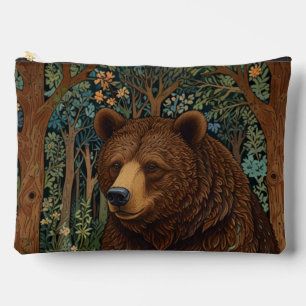 Rustic retro brown bear accessory pouch