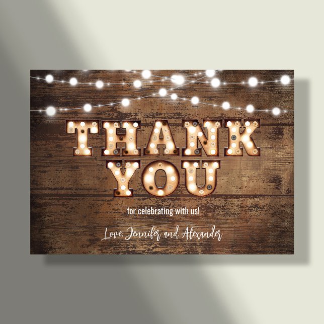 Rustic Retro Engagement Party Thank You Card (Creator Uploaded)