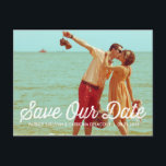 Rustic Retro Typography Save the Date Postcard<br><div class="desc">Rustic Retro Typography Save the Date Postcard 
 Customisable save the date postcard featuring rustic retro script. Similar items can be found in my found.</div>