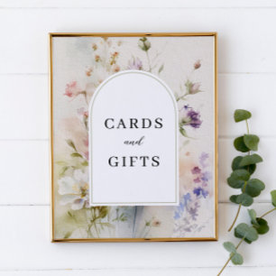 Rustic Retro Wildflowers Cards & Gifts Sign