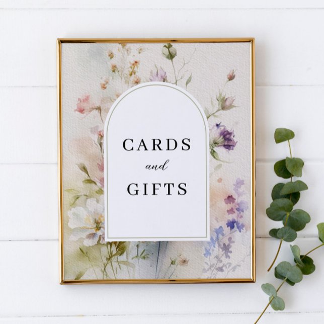 Rustic Retro Wildflowers Cards & Gifts Sign (Creator Uploaded)