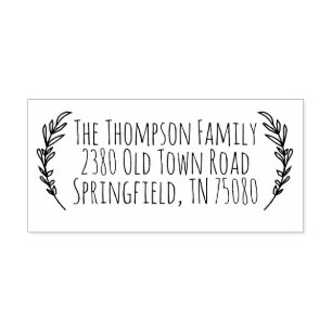 Rustic Return Address Self Inking Stamp Sprig