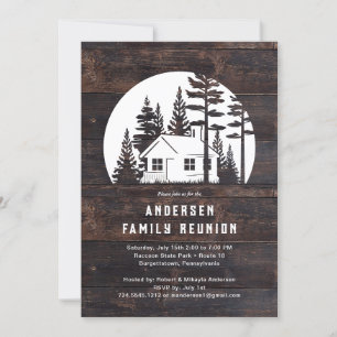 Rustic Reunion Rustic Wood Cabin Invitation