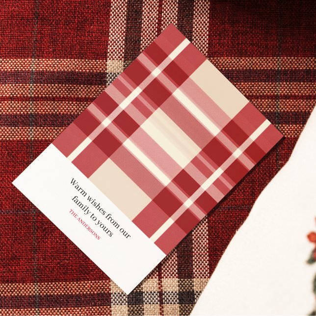 Rustic Reverie | Embracing the Farmhouse Red Plaid Holiday Card (Creator Uploaded)