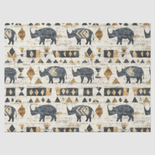 Rustic Rhino Tribal Pattern (1) Tissue Paper