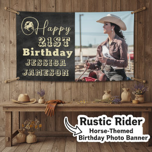 "Rustic Rider" Horse-Themed Birthday Photo Banner