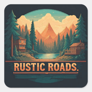 Rustic Roads Square Sticker