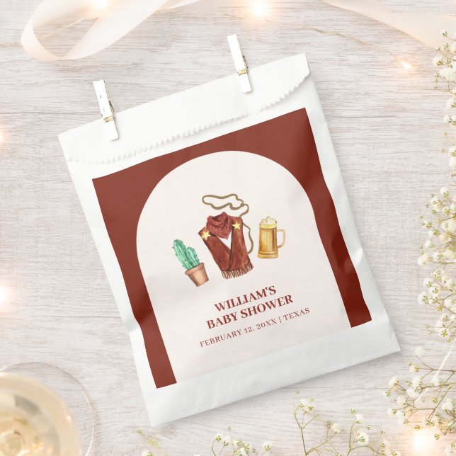 Rustic Rodeo Cowboy Cactus Beer Arch Baby Shower  Favour Bags (Clipped)