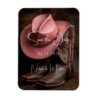Rustic Romance: Boots and Hat Save the Date