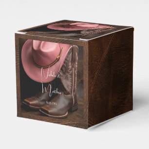 Rustic Romance: Cowboy Boots & Rose Hat Favour Box
