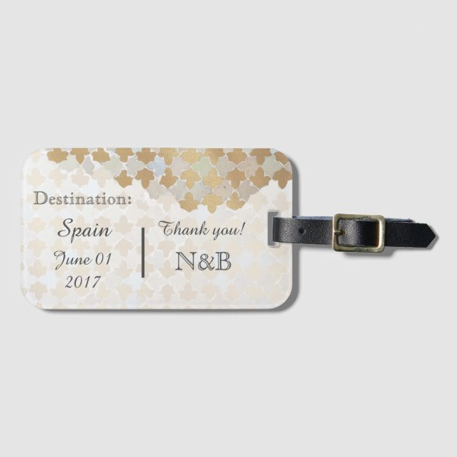 Rustic Romance | Destination Wedding Guest Favour Luggage Tag (Front Horizontal)