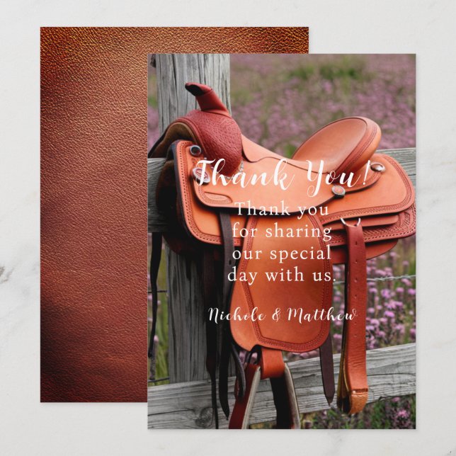 Rustic Romance: Saddle on the Fence Couples Shower Invitation (Front/Back)