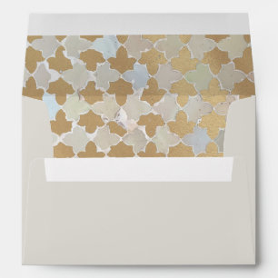 Rustic Romance Wedding Faux Gold Foil Mosaic Envelope
