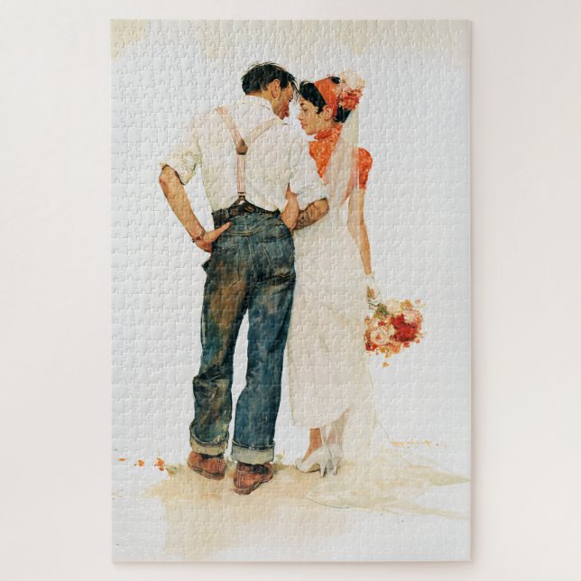  Rustic Romance Wedding Illustration Jigsaw Puzzle (Vertical)