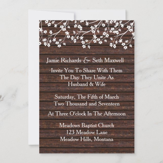 Rustic Romance Wedding Invitation (Front)
