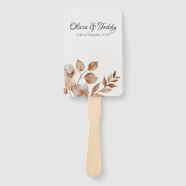 Rustic Romance Wedding Program Hand Fan (Front)