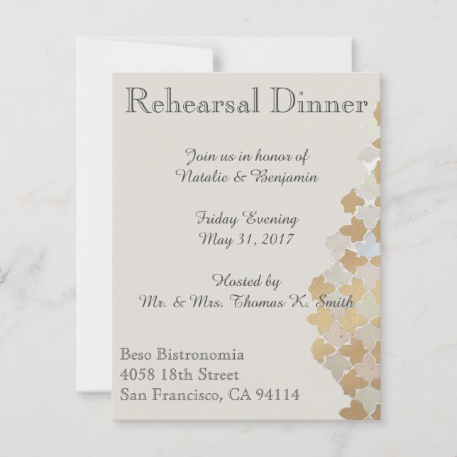Rustic Romance Wedding | Rehearsal Dinner Invite (Front)