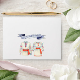 Rustic Romanian Wedding Traditional Folk Costumes Envelope