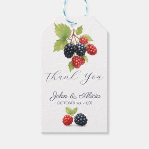 Rustic Romantic Autumn Berry Wedding Photo Back  Gift Tags