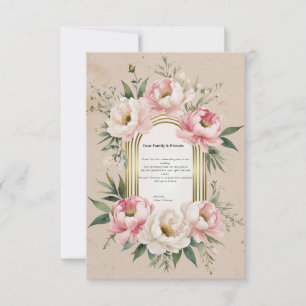Rustic Romantic Boho Elegant Floral Wedding Thank You Card
