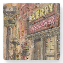 Rustic Romantic City Stroll Coaster