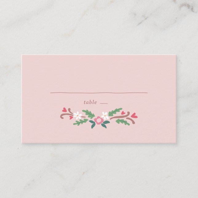 Rustic Romantic Floral Bunch  Place Card (Front)