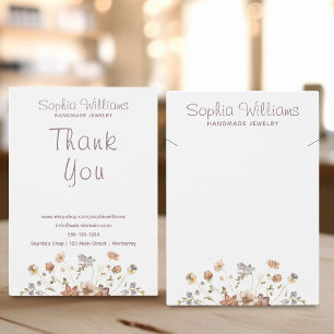 Rustic Romantic Flowers necklace display card